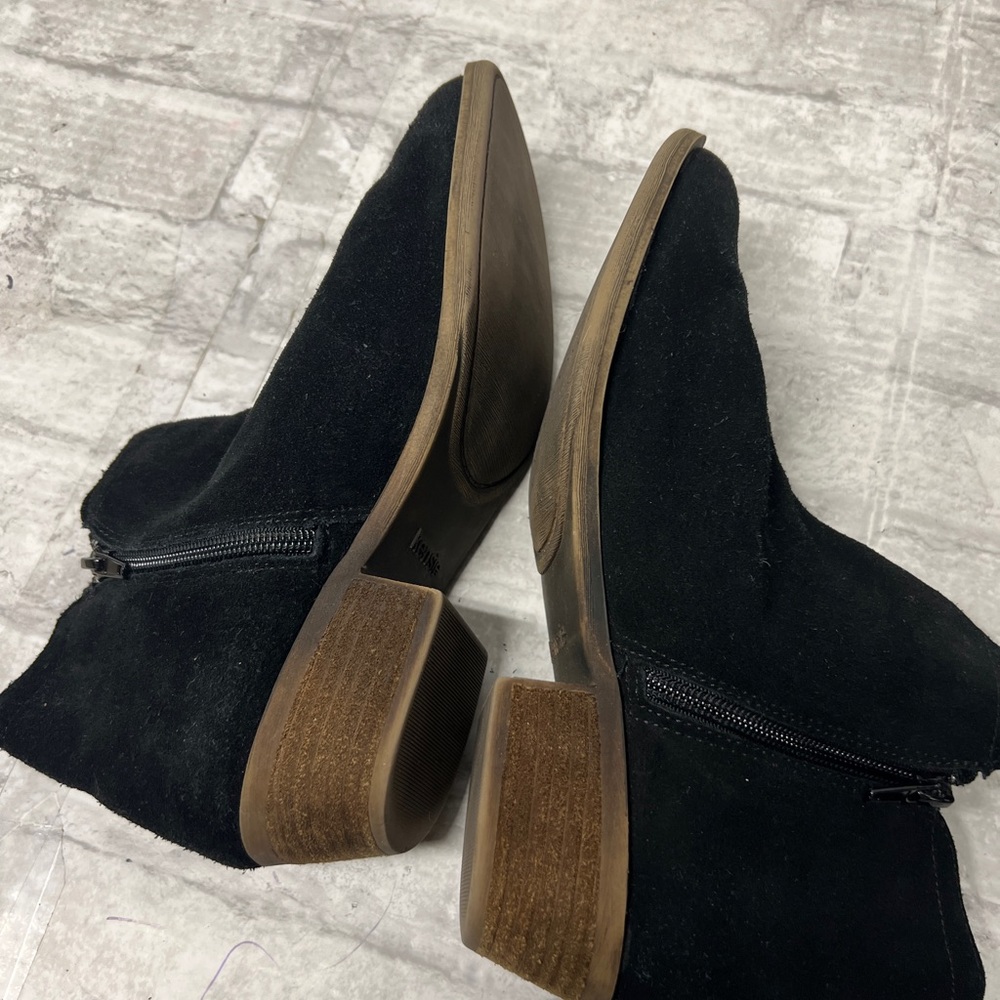 KENSIE Garry Black Leather Suede Ankle Zip-Up Booties Women's 8.5 - Picture 5 of 7